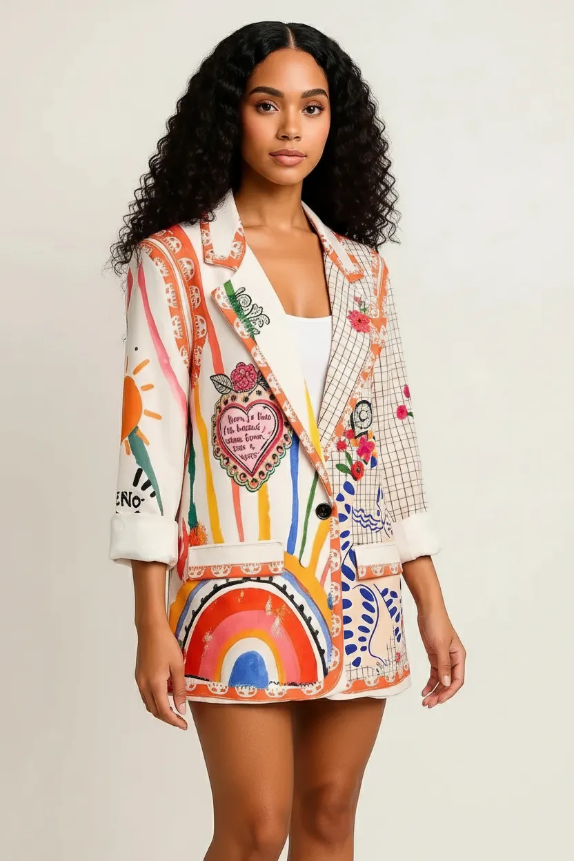 Blazer with front back designs